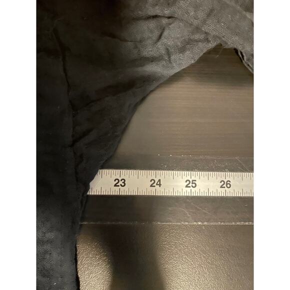 Jess Brown Womens Midi Shift Dress Small Black Cotton Gauzy Peasant Lagenlook - Picture 6 of 8